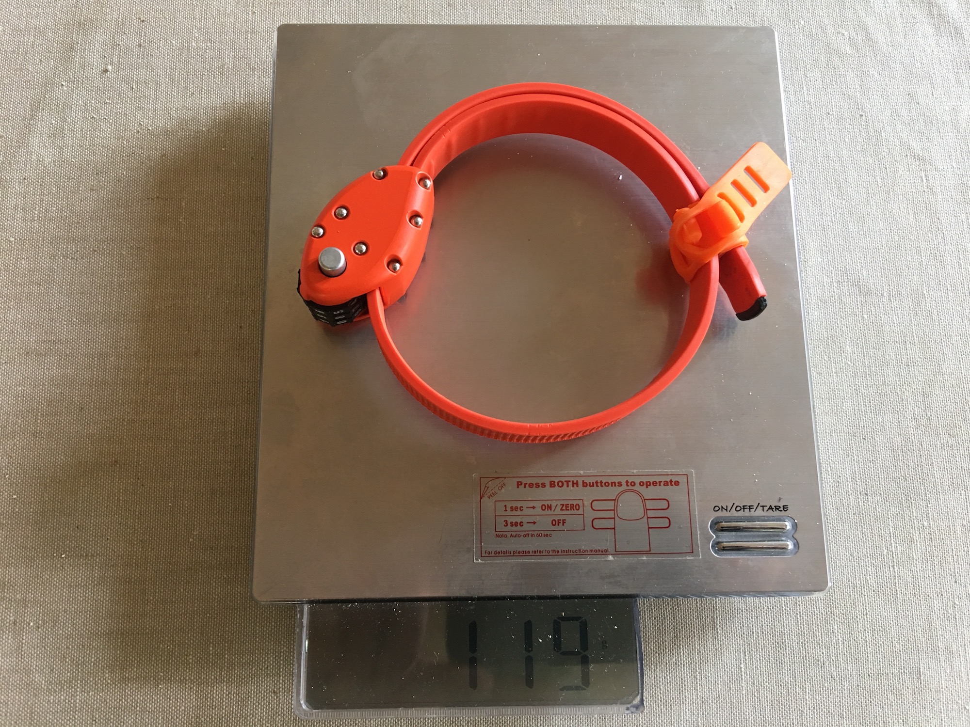 Ottolock på vekta: 119 gram